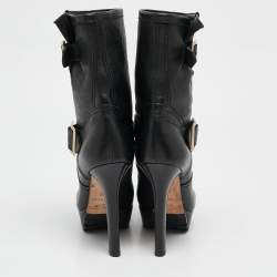 Jimmy Choo Black Leather Ankle Length Boots Size 37