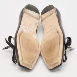 Jimmy Choo Black Leather Bow Veda Ballet Flats Size 36