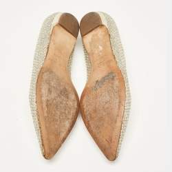 Jimmy Choo Silver Glitter Romy Ballet Flats Size 36