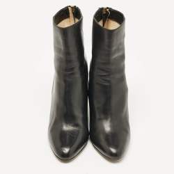 Jimmy Choo Black Leather Wedge Ankle Boots Size 37
