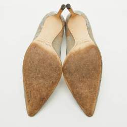 Jimmy Choo Grey Lace Love Pointed Toe Pumps Size 41