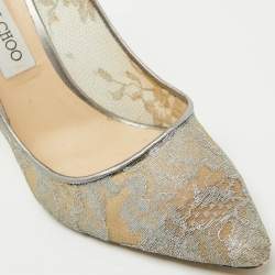 Jimmy Choo Grey Lace Love Pointed Toe Pumps Size 41