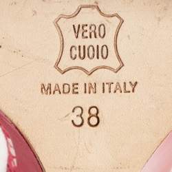 مملوكة مسبقًا Jimmy Choo Pink Fabric and Leather Wedge Sandals Size 38