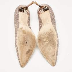 Pre Owned Jimmy Choo Rose Gold Glitter Romy Pumps Size 42
