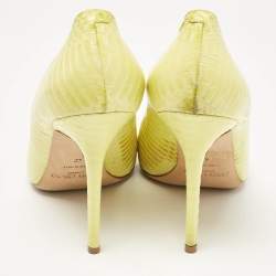 Pre Owned Jimmy Choo Green Python Leather Anouk Pumps Size 42