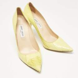 Pre Owned Jimmy Choo Green Python Leather Anouk Pumps Size 42