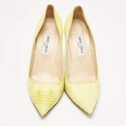 Pre Owned Jimmy Choo Green Python Leather Anouk Pumps Size 42