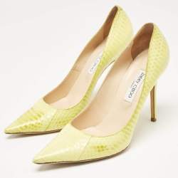 Pre Owned Jimmy Choo Green Python Leather Anouk Pumps Size 42