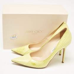 Pre Owned Jimmy Choo Green Python Leather Anouk Pumps Size 42