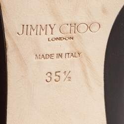 Pre Owned Jimmy Choo Black Leather Mid Calf Boots Size 35.5