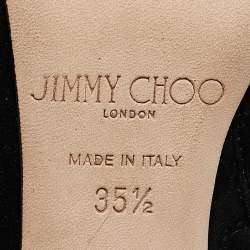 Jimmy Choo Black Leather and Suede Hurley Knee Length Boots Size 35.5