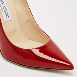 Pre Owned Jimmy Choo Red Patent Leather Love Pumps Size 38.5