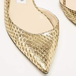 Jimmy Choo Gold/Black Snakeskin D'orsay Ballet Flats Size 36.5
