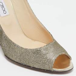 Jimmy Choo Metallic Glitter Baxen Wedge Pumps Size 39