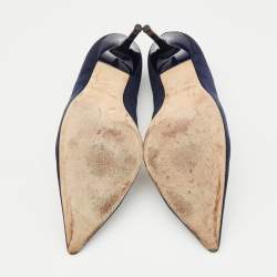 Pre Owned Jimmy Choo Navy Blue Suede Abel Pumps Size 39