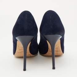 Pre Owned Jimmy Choo Navy Blue Suede Abel Pumps Size 39