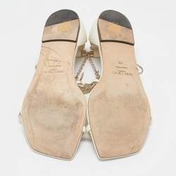 Jimmy Choo White Leather Oriana Flats Size 43