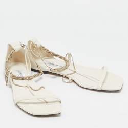 Jimmy Choo White Leather Oriana Flats Size 43
