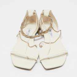 Jimmy Choo White Leather Oriana Flats Size 43