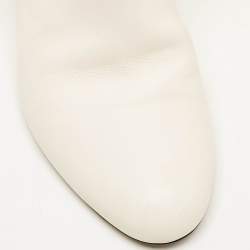 Jimmy Choo White Leather Maxyn Knee Length Boots Size 43