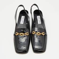 مملوكة مسبقًا Jimmy Choo Black Patent Leather Block Heel Pumps Size 43