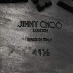 Pre Owned Jimmy Choo Black Leather Crystal Embellished Hatcher Boots Size 41.5