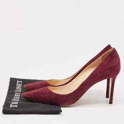 Jimmy Choo Burgundy Suede Romy Pumps Size 42