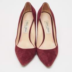 Jimmy Choo Burgundy Suede Romy Pumps Size 42