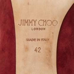 Jimmy Choo Burgundy Suede Romy Pumps Size 42