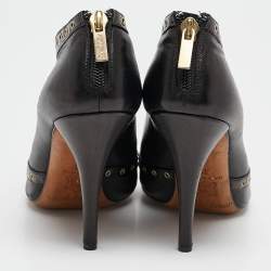 Jimmy Choo Black Leather Zip Up Booties Size 36
