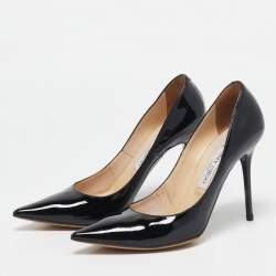 Jimmy Choo Black Patent Leather Romy Pumps Size 38.5