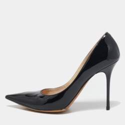 Jimmy Choo Black Patent Leather Romy Pumps Size 38.5