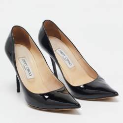 Jimmy Choo Black Patent Leather Romy Pumps Size 38.5