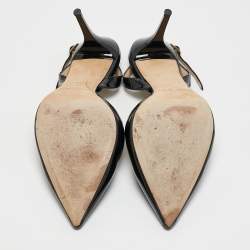 Pre Owned Jimmy Choo Black Patent Leather Tilly Slingback Pumps Size 39