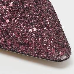 Jimmy Choo Purple Glitter Romy Pumps Size 38