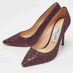 Jimmy Choo Purple Glitter Romy Pumps Size 38