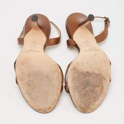 Jimmy Choo Bronze Leather Jag Slingback Sandals Size 38