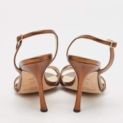 Jimmy Choo Bronze Leather Jag Slingback Sandals Size 38