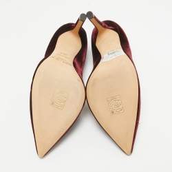 مملوكة مسبقًا Jimmy Choo Exclusive Collection Burgundy Velvet Amanda Pumps Size 36.5