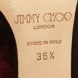مملوكة مسبقًا Jimmy Choo Exclusive Collection Burgundy Velvet Amanda Pumps Size 36.5