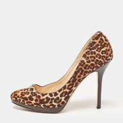 Jimmy Choo Brown Calf Hair Romy Pumps Size 38