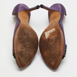 Pre Owned Jimmy Choo Purple Satin Kendal Open Toe Pumps Size 39