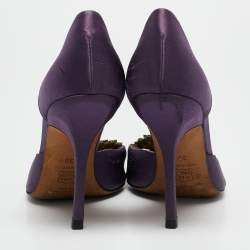 Pre Owned Jimmy Choo Purple Satin Kendal Open Toe Pumps Size 39