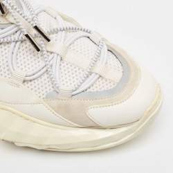 Pre Owned Jimmy Choo White Leather and Mesh Diamond Trial Sneakers Size 39