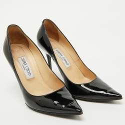 Jimmy Choo Black Patent Leather Romy Pointed Toe Pumps Size 38