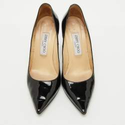 Jimmy Choo Black Patent Leather Romy Pointed Toe Pumps Size 38