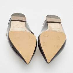 Jimmy Choo Black Patent Leather Bing Flat Mules Size 36
