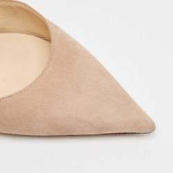 Pre Owned Jimmy Choo Beige Patent Leather and Suede Ray 100 Pumps Size 37