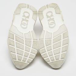 Jimmy Choo White/Beige Mesh and Suede Raine Sneakers Size 40