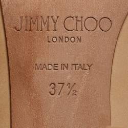 Jimmy Choo Beige Patent Leather Romy Pointed Toe Pumps Size 37.5